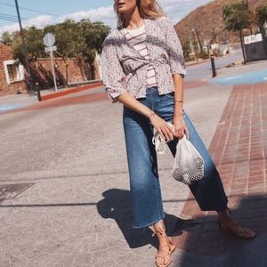 Madewell 🍁 Wide Leg Crop Frayed Jeans